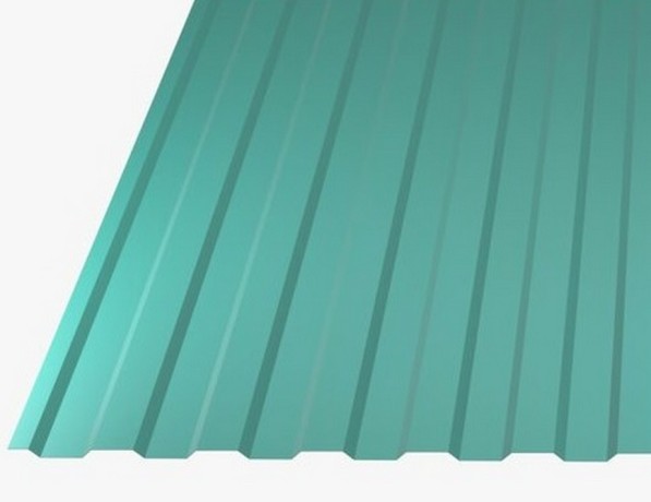 Профнастил стальной стеновой односторонний волна гладкий опаловый зеленый С10 0,6х10х899х918 мм ГОСТ 24045-94 фото
