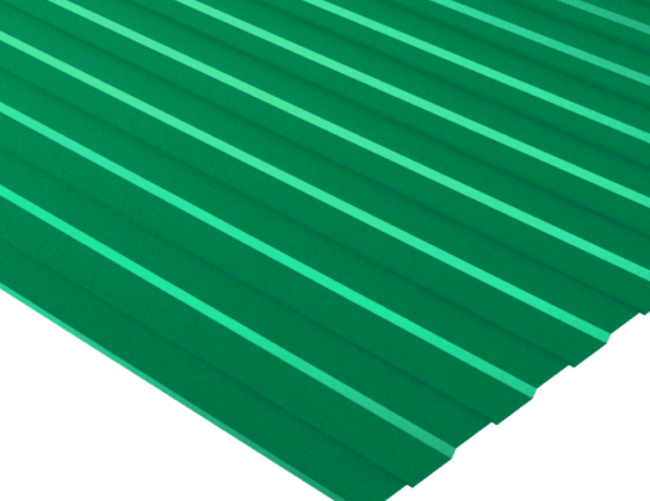 Профнастил стальной стеновой односторонний волна гладкий мятно-зеленый С10 0,6х10х899х918 мм ГОСТ 24045-94 фото