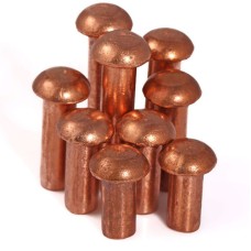 Заклепка медная полукруглая пустотелая фото